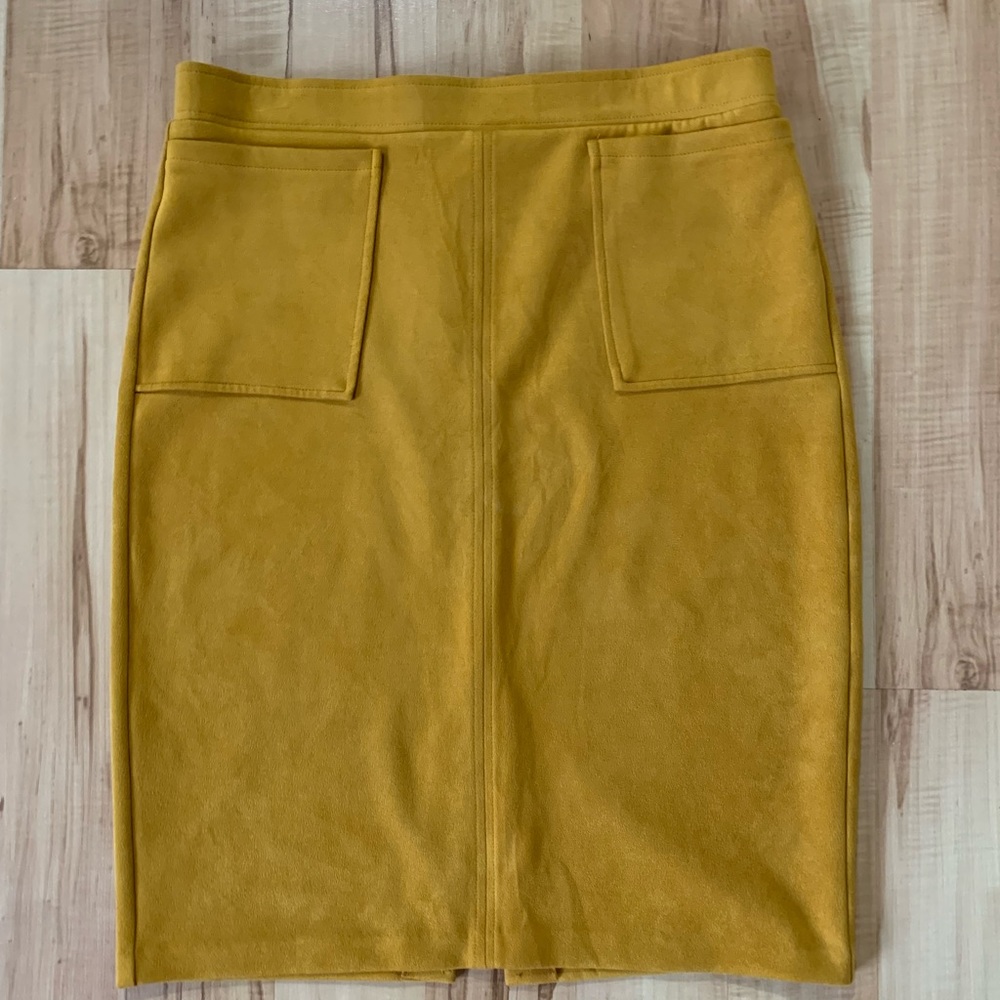 WOMENS SUEDE MIDI PENCIL SKIRT